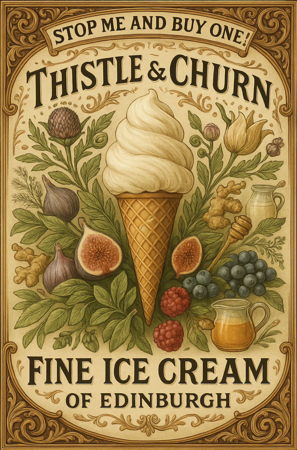 Thistle & Churn vintage ice cream poster